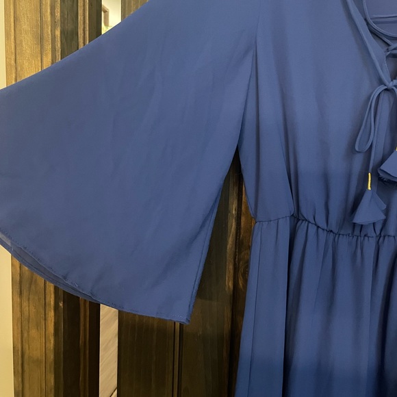 Blue Chiffon Dress - Picture 3 of 4